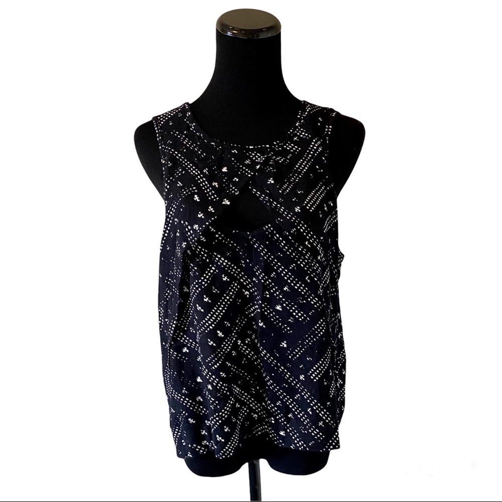 FREE PEOPLE NWT Crinkle Look Through Top in Black Combo Size Small - Picture 3 of 9